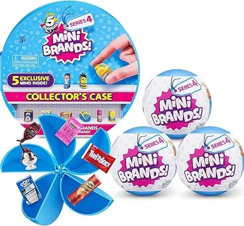 Mini Brands Series 4 collector kit with three capsules and matching storage case