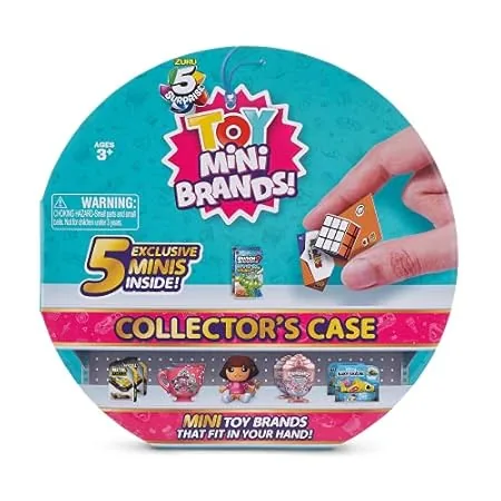 Toy Mini Brands collector case with four exclusive minis